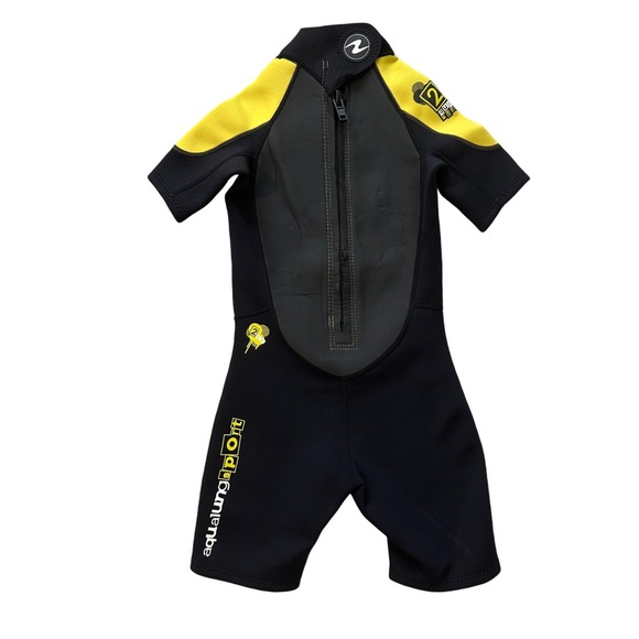Aqua Lung Sport Wetsuit 2mm Neoprene Short Sleeve Scuba Diving Black Kids Medium - Picture 1 of 9
